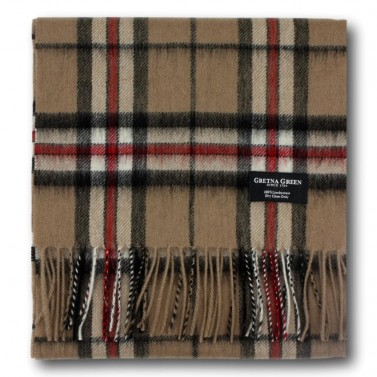 Gretna Green - 100% Lambswool Scarf in Camel Thomson 