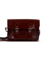 Gweniss Charlotte Satchel - Oxblood Patent - 12.5"